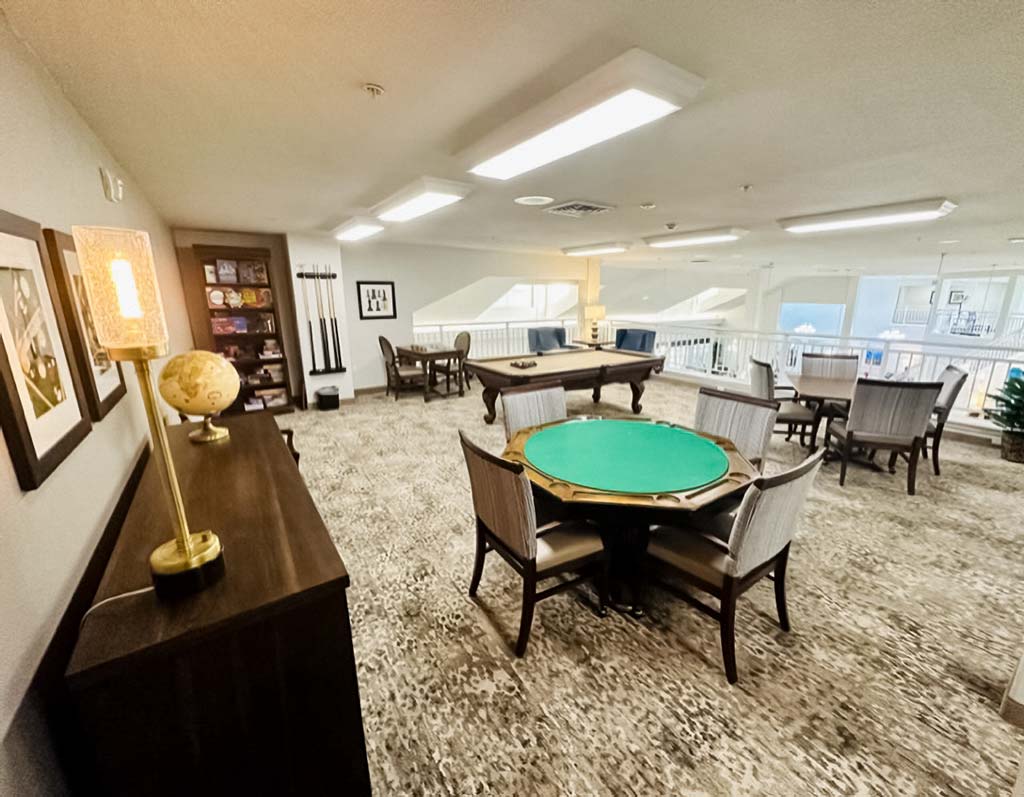 Camden Springs game room with pool table