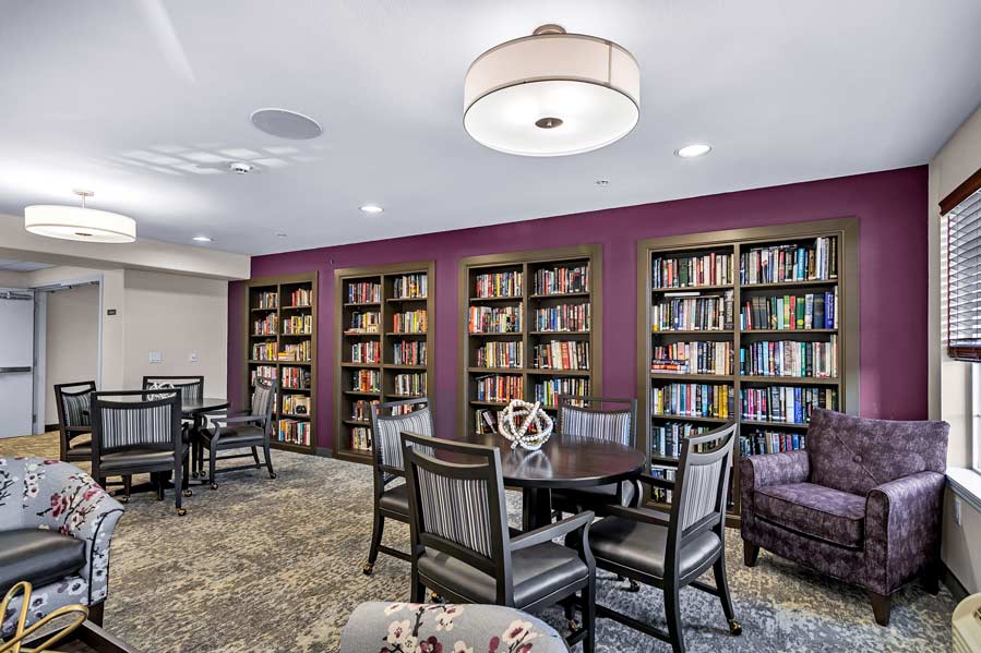 Hawthorn Senior Living. Colonial Gardens Senior Living Community Library.