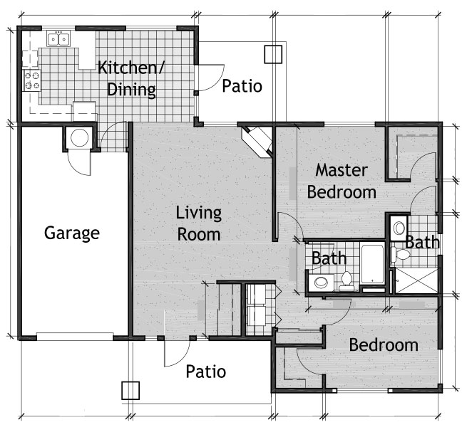 2 Bedroom Cottage Floor Plan