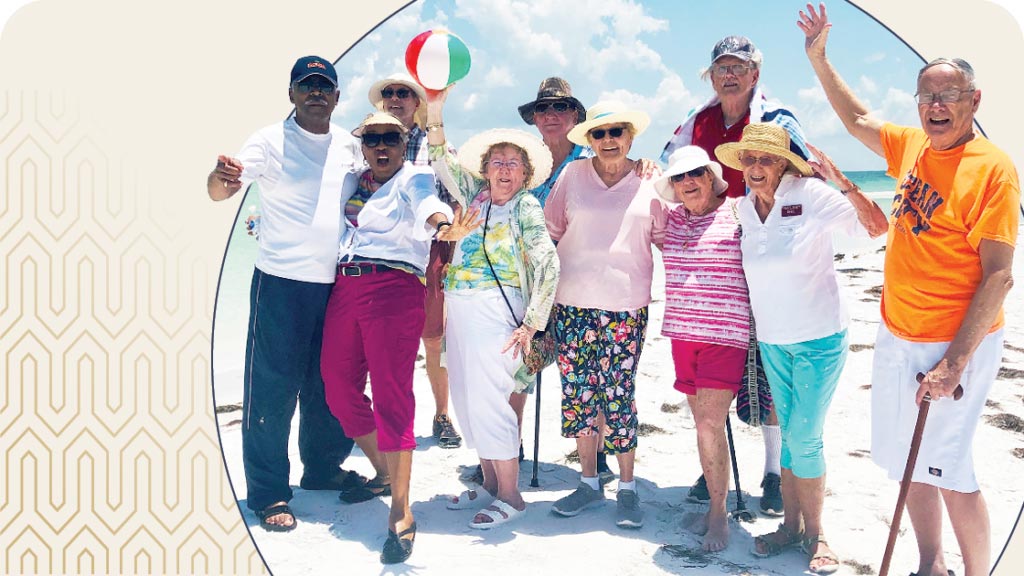 Senior friends at the beach