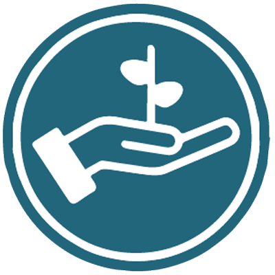plant and hand icon